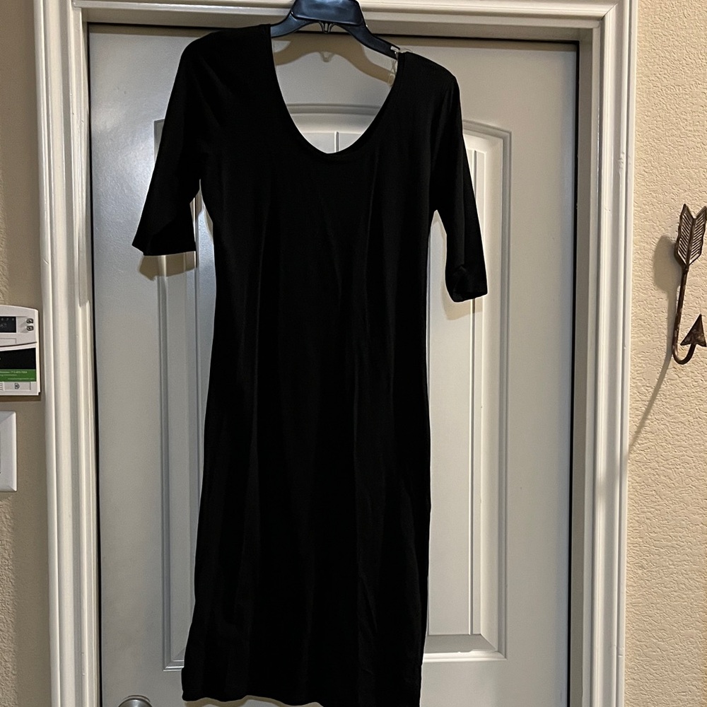 Bozzolo Classic Black Long Sleeve Dress